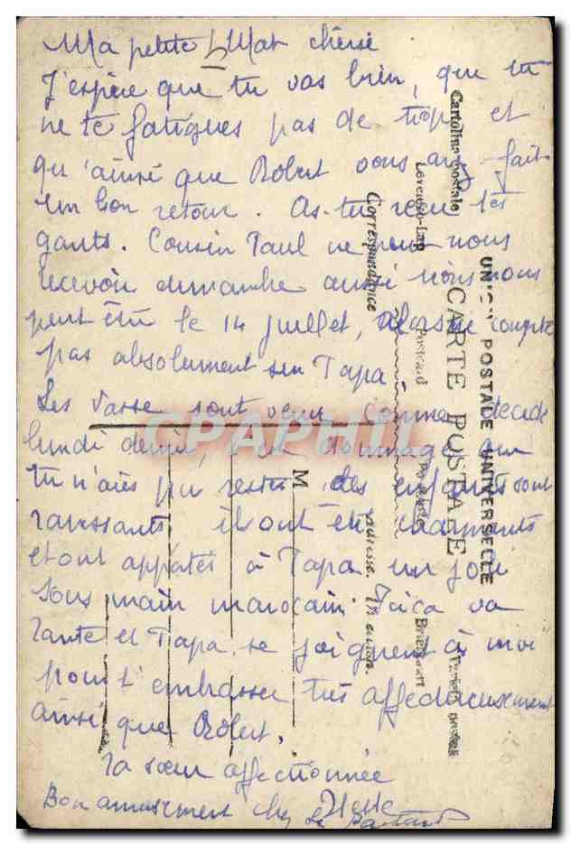CPA Fantaisie Enfant FEmme Joie maternelle — Verso