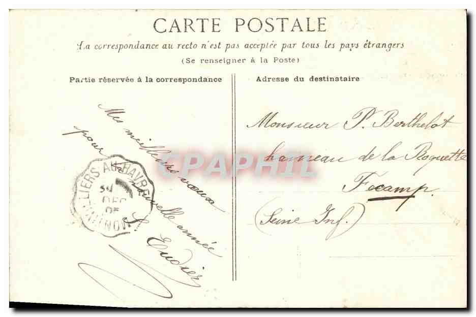 CPA Fantaisie Enfant Bebe Au premier de l an Poupee — Verso