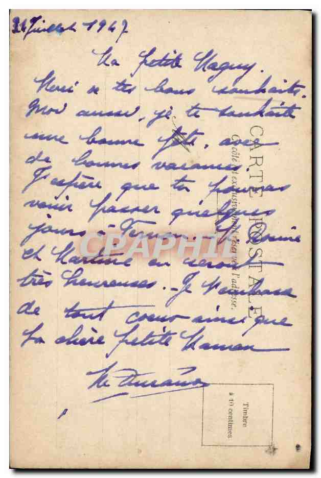 CPA Fantaisie Enfant Oiseaux — Verso