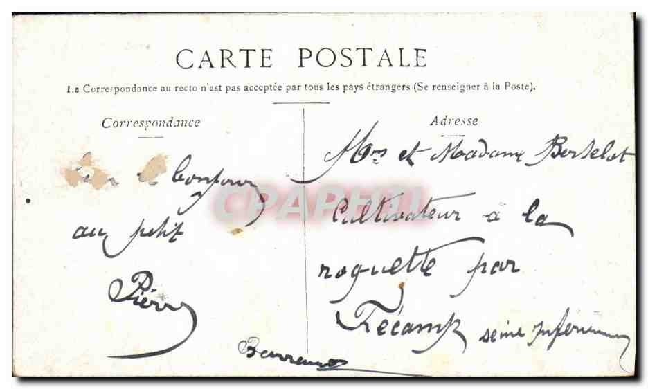 CPA Fantaisie Enfant Les deux amis Cigogne  — Rückseite