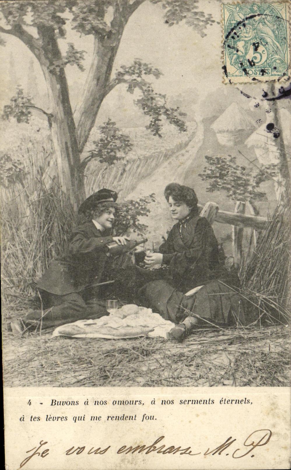 Deux amoureux sous un arbre — scène de romance — M.P. n°4