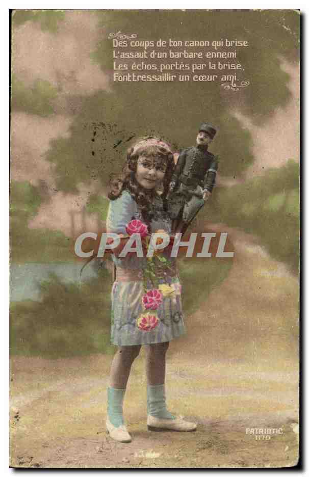 CPA Fantaisie Enfant Soldat miltiaria