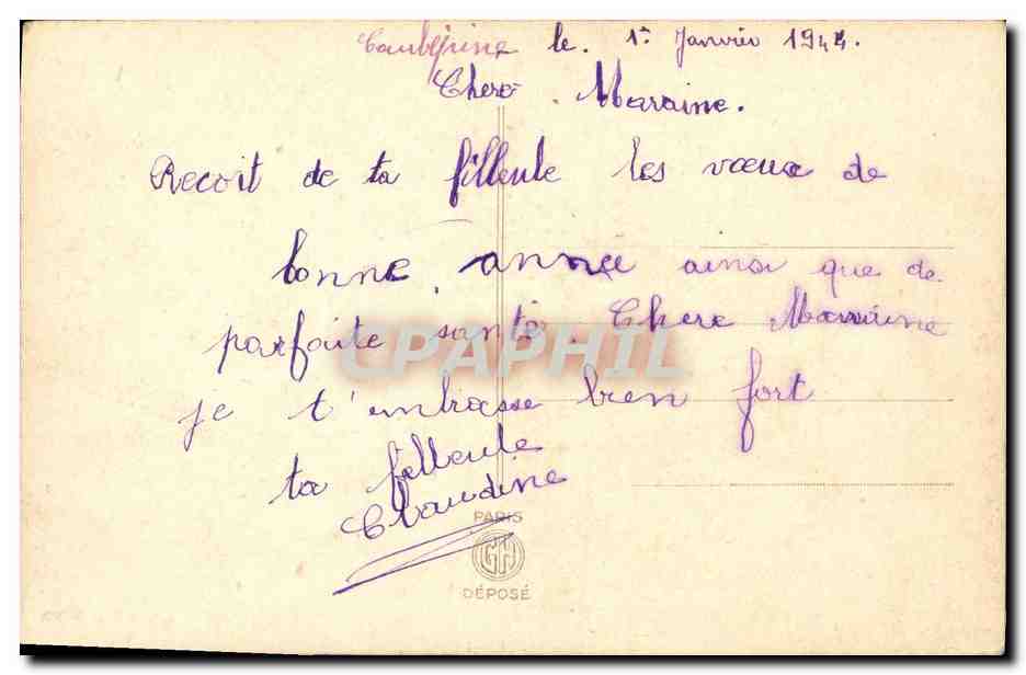 CPA Fantaisie Enfants Coeur  — Verso