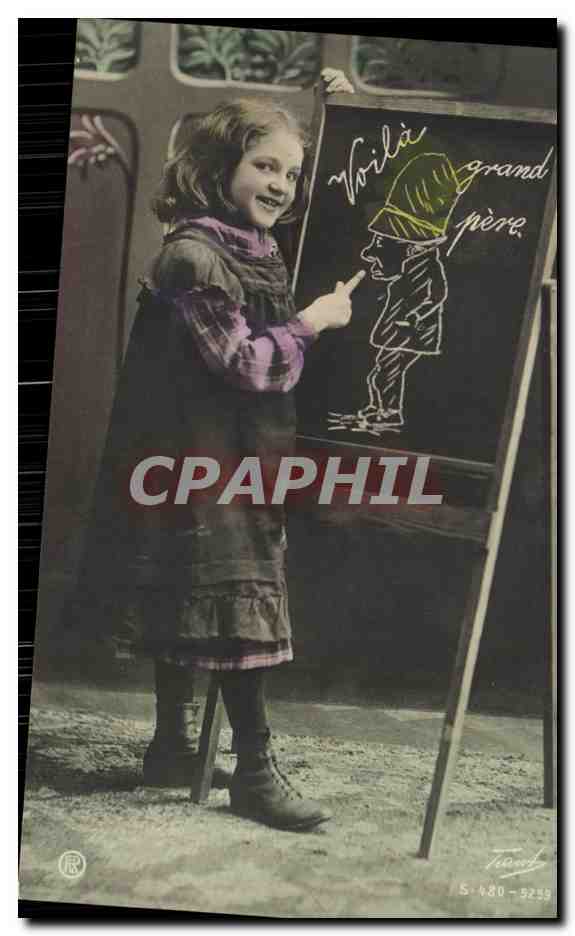 CPA Fantaisie Enfant Voila grand pere