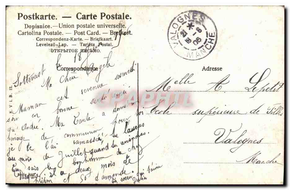 CPA Fantaisie Enfant Brouette Fleurs — Verso