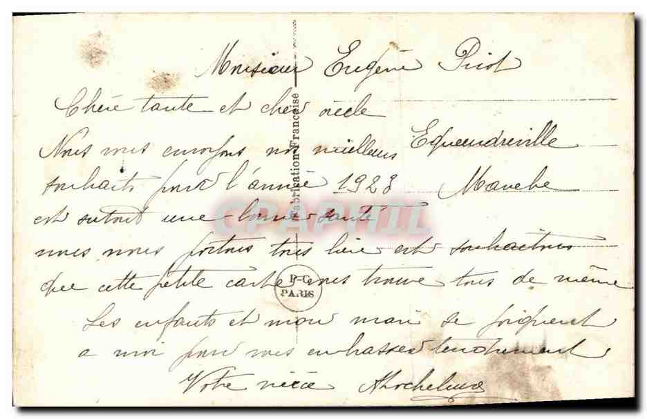 CPA Fantaisie Enfant Colombe oiseaux — Rückseite