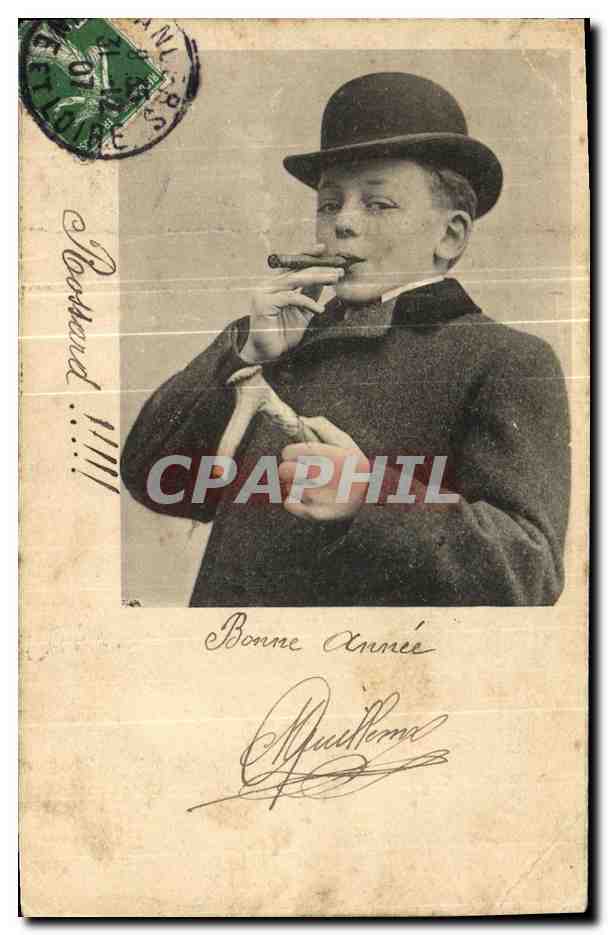 CPA Fantaisie Enfant Cigare Tabac