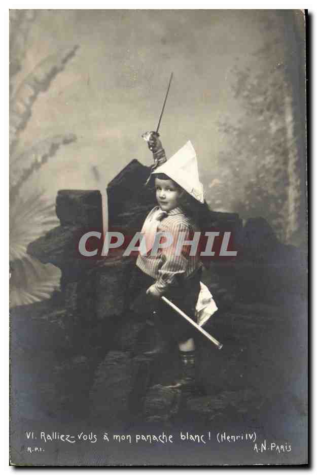 CPA Fantaisie Enfant Ralliez vous a mon panache blanc Henri IV
