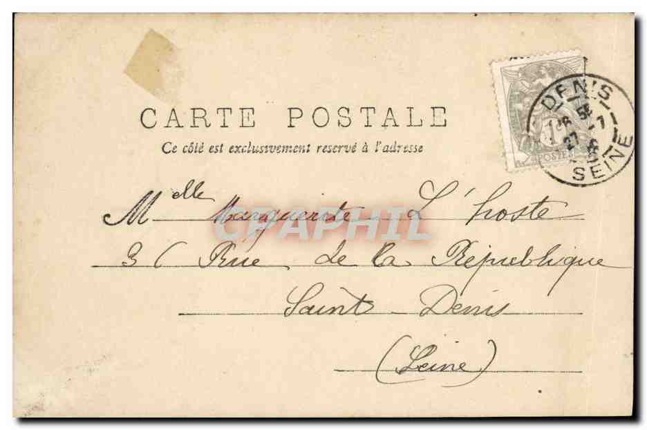 CPA Fantaisie Enfant Hue cocotte — Rückseite