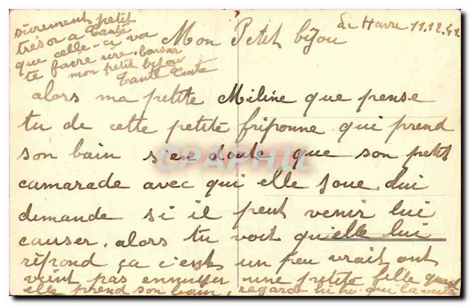 CPA Fantaisie Enfant Chien Telephone — Rückseite