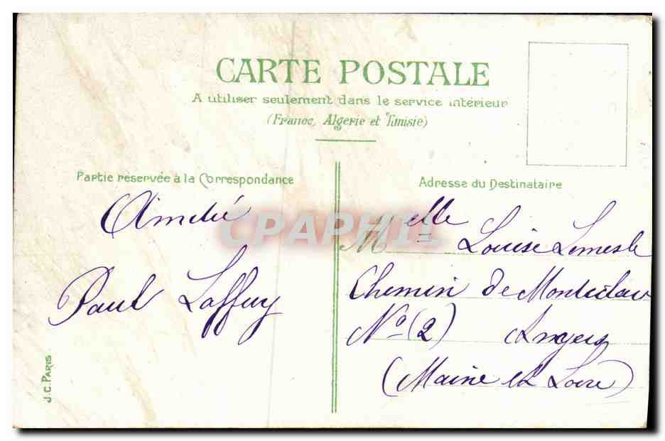 La Nourrice — scène de jardin — J.C. Paris — Verso