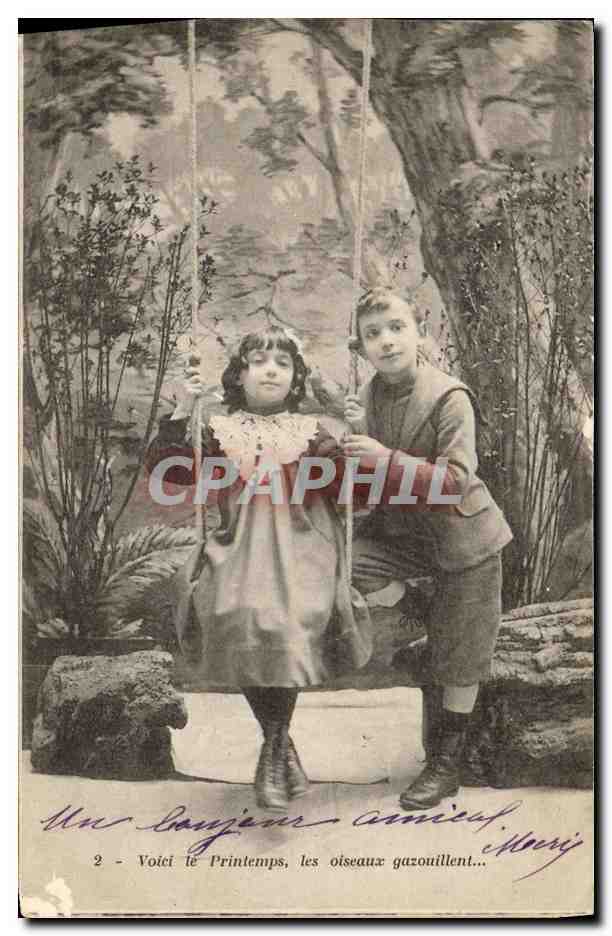 CPA Fantaisie Enfants Balancoire 