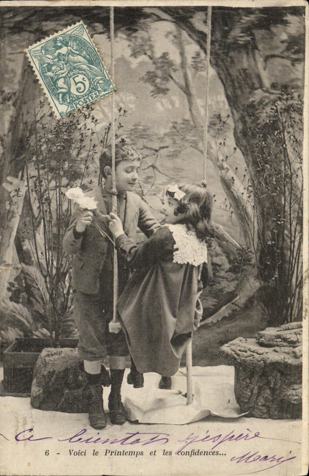 CPA Fantaisie Enfants Balancoires 