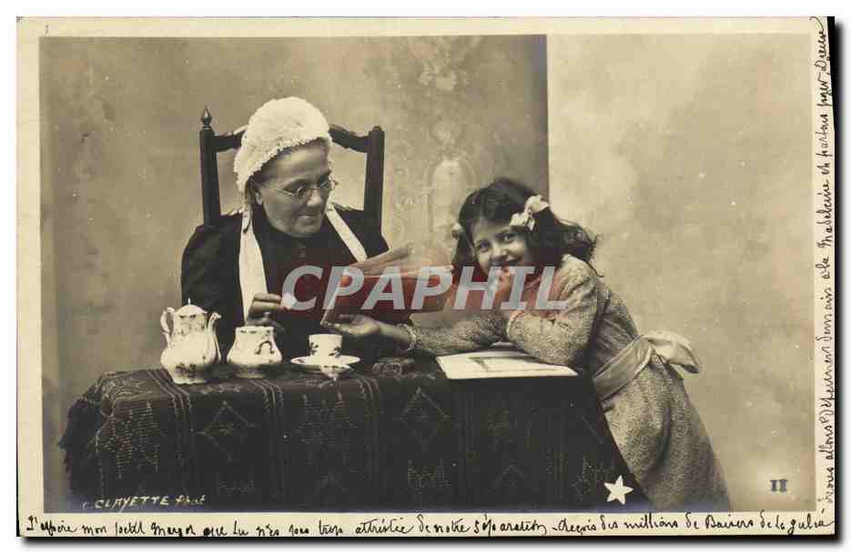 CPA Fantaisie Enfant et grand mere