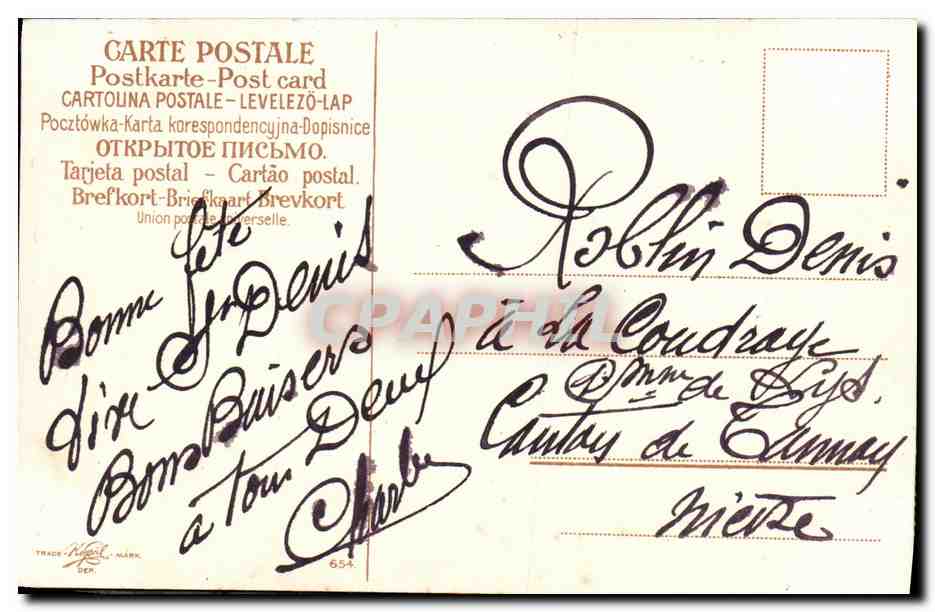 CPA Fantaisie Enfant Oiseau Cage Colombes  — Rückseite