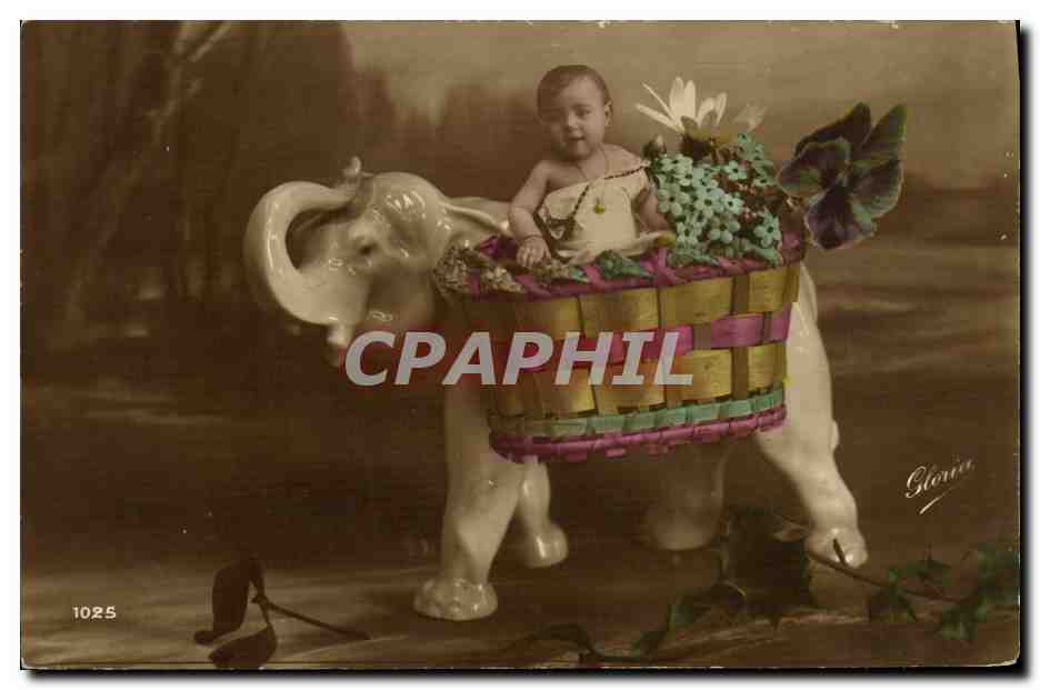 CPA Fantaisie Enfant Elephant 
