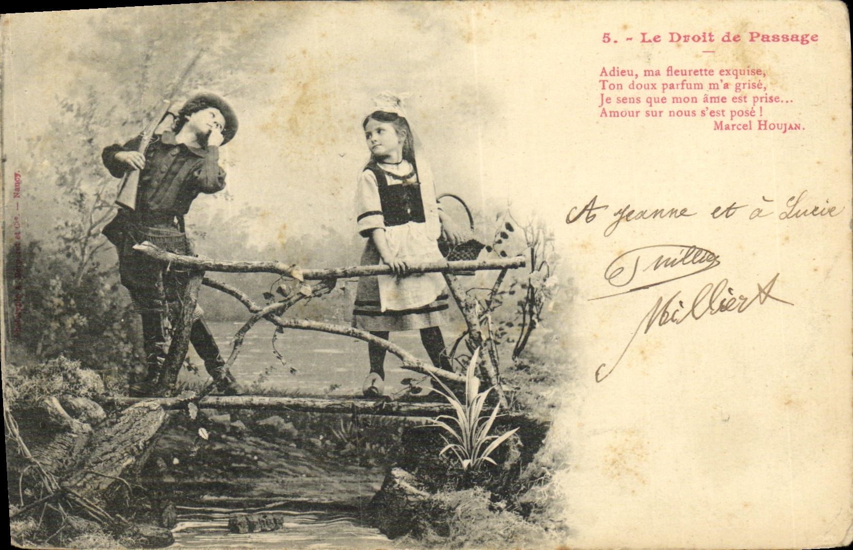 CPA Fantaisie Enfants Le droit de passage Chasseur 