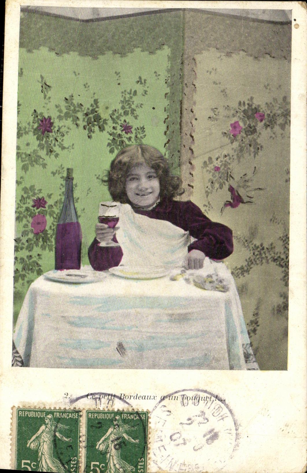 CPA Fantaisie Enfant Vin Alcool