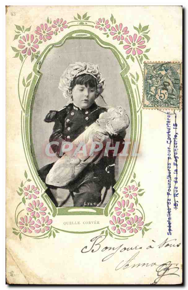CPA Fantaisie Enfant Militaria Bebe