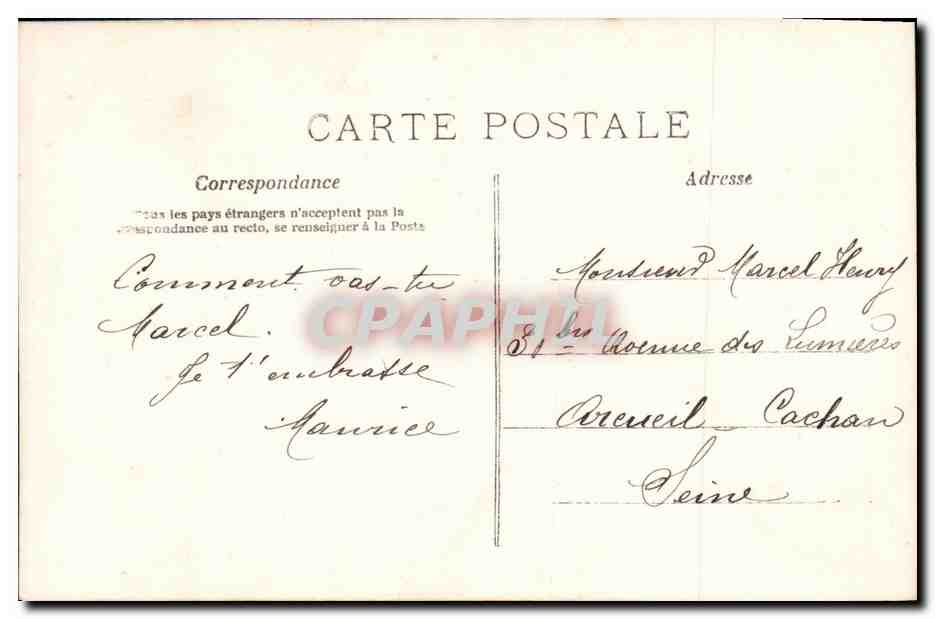 CPA Fantaisie Enfant Automobiles — Verso