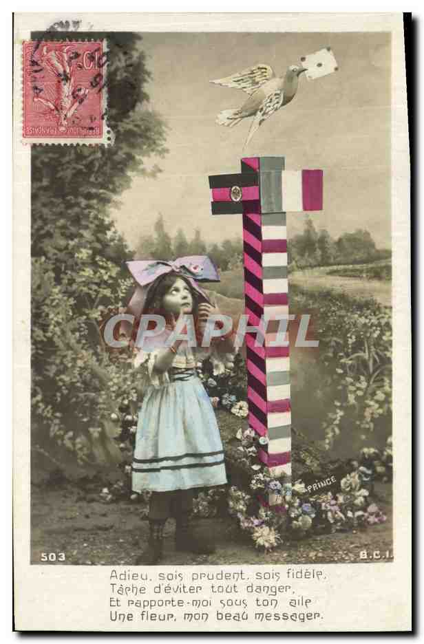 CPA Fantaisie Enfant Alsace Lorraine Colombe