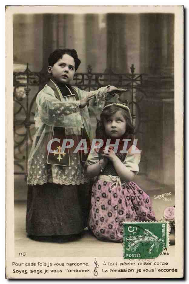 CPA Fantaisie Enfants Pretre 