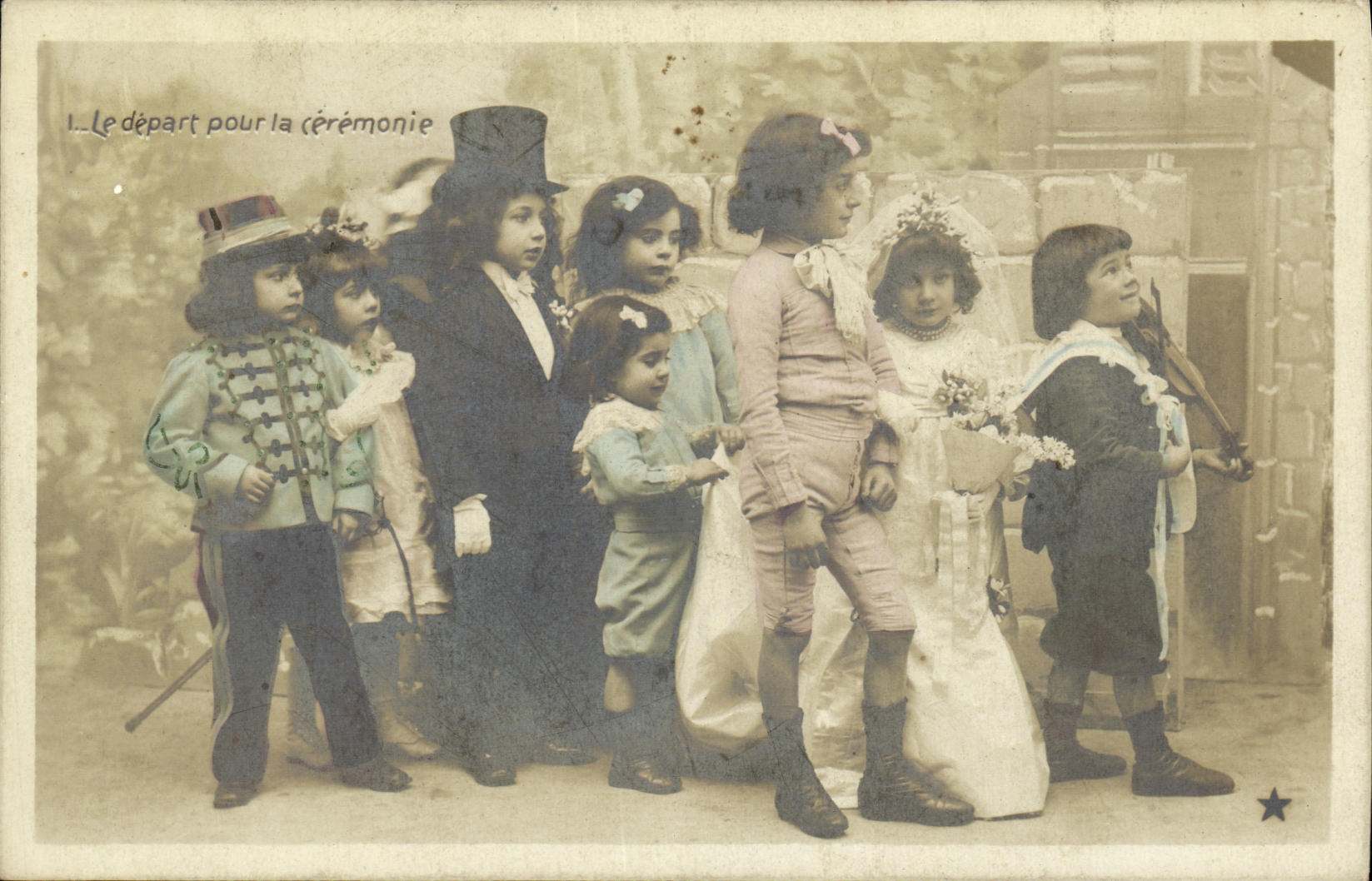 CPA Fantaisie Enfants Mariage Le depart pour la ceremonie 