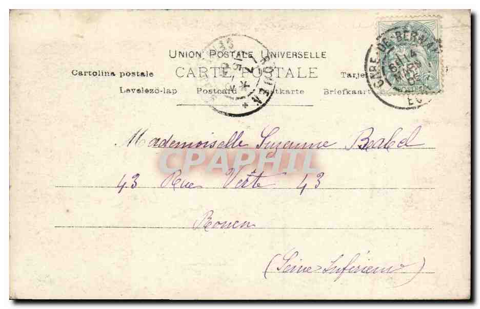 CPA Fantaisie Enfants Les niches de Suzette  — Verso