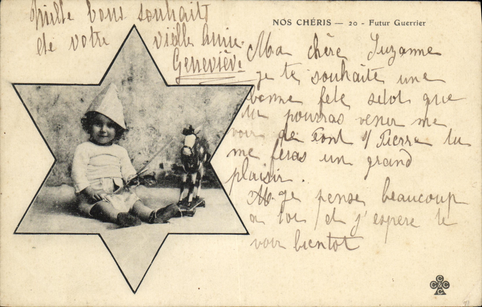 CPA Fantaisie Enfant Nos cheris Futur guerrier