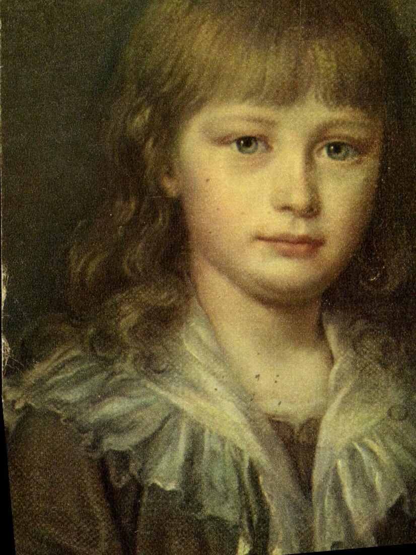 Portrait d'une jeune fille — Exposition Marie-Antoinette, Versailles 1955 — Édité par le Comité National de l'Enfance