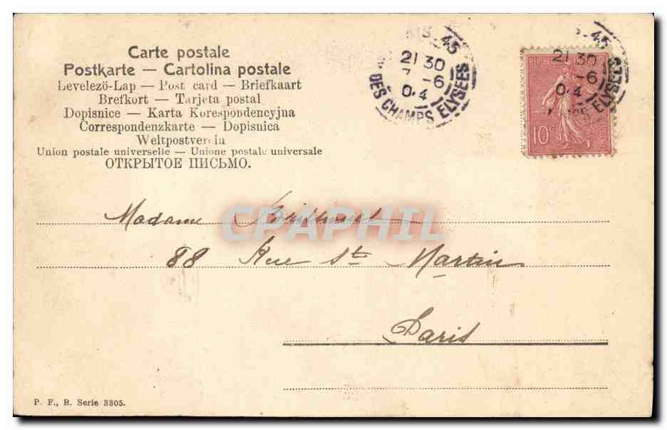 CPA Fantaisie Enfant Mandoline  — Rückseite