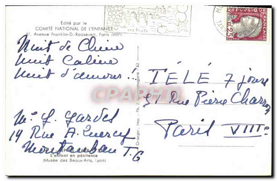 CPSM Fantaisie Enfant Lepicie L enfant en penitence — Rückseite