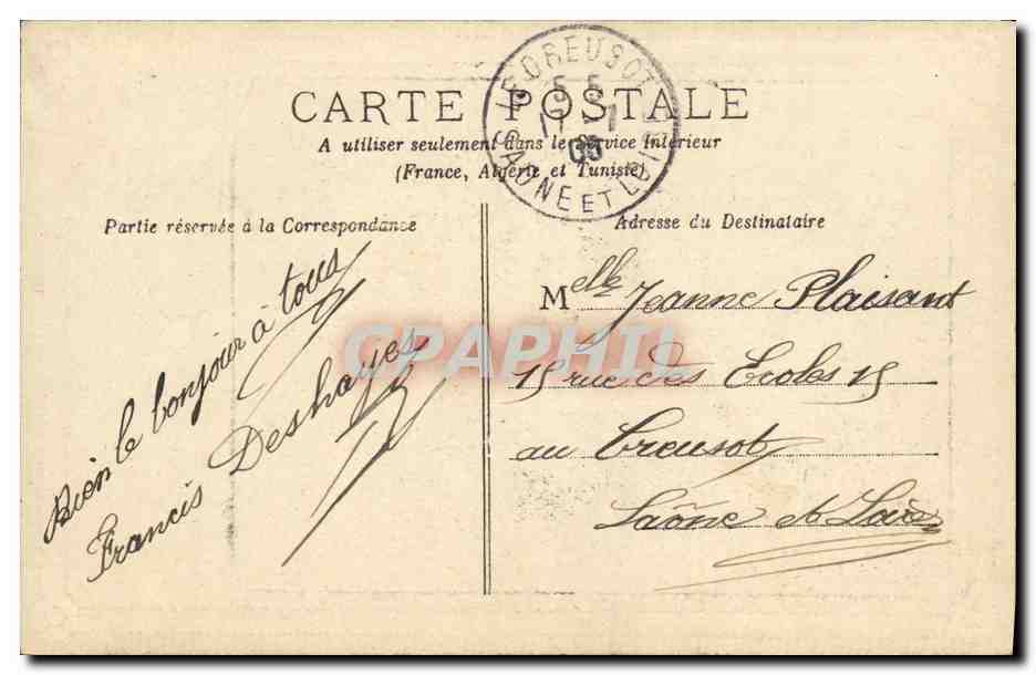 CPA Fantaisie Enfant Doux souvenir  — Rückseite