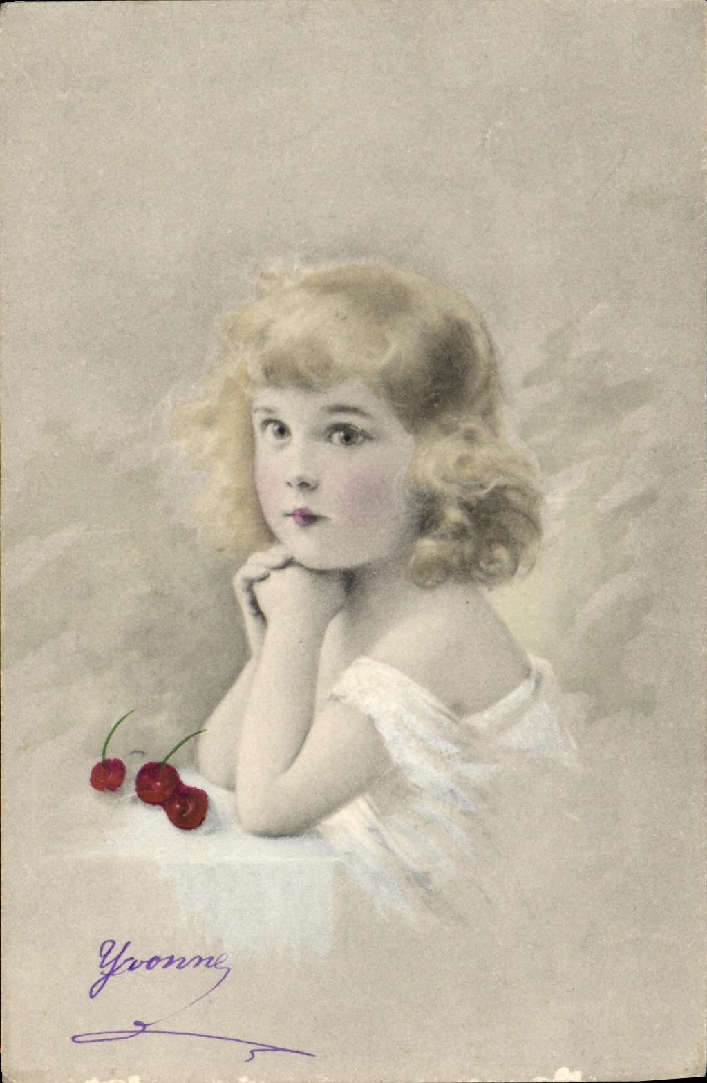 CPA Fantaisie Enfant Cerises