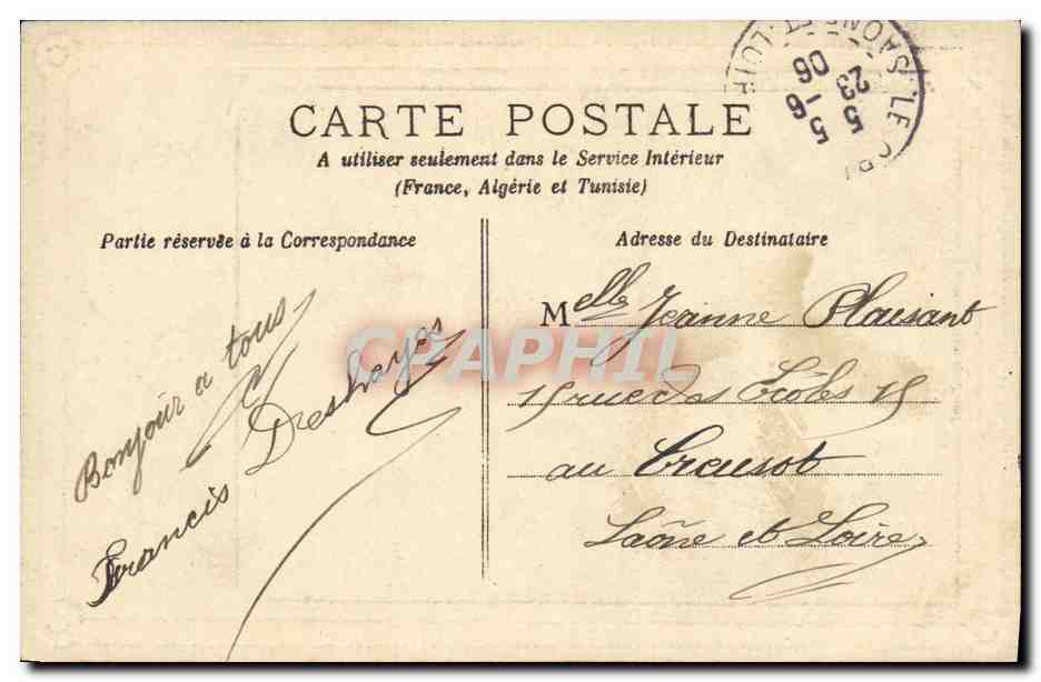 CPA Fantaisie Enfant Une pensee du coeur — Verso