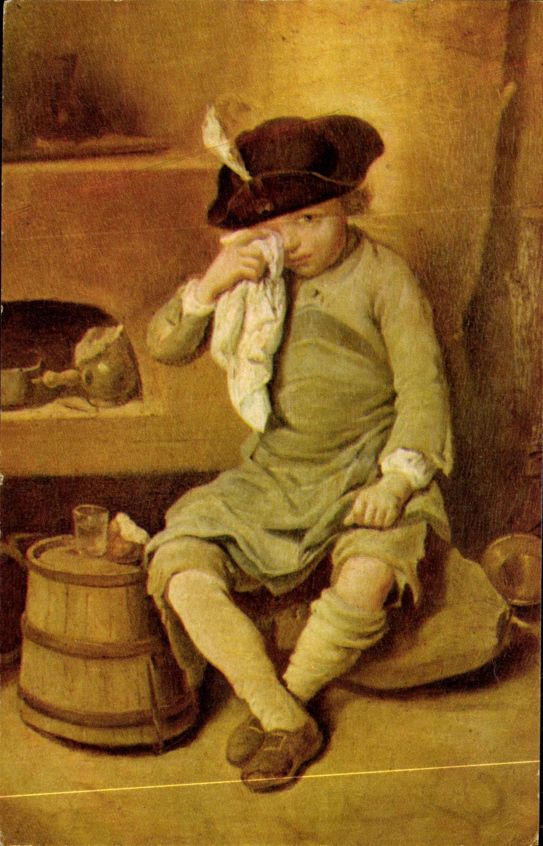 CPSM Fantaisie Enfant Lepicie L enfant en penitence Musee des Beaux Arts Lyon