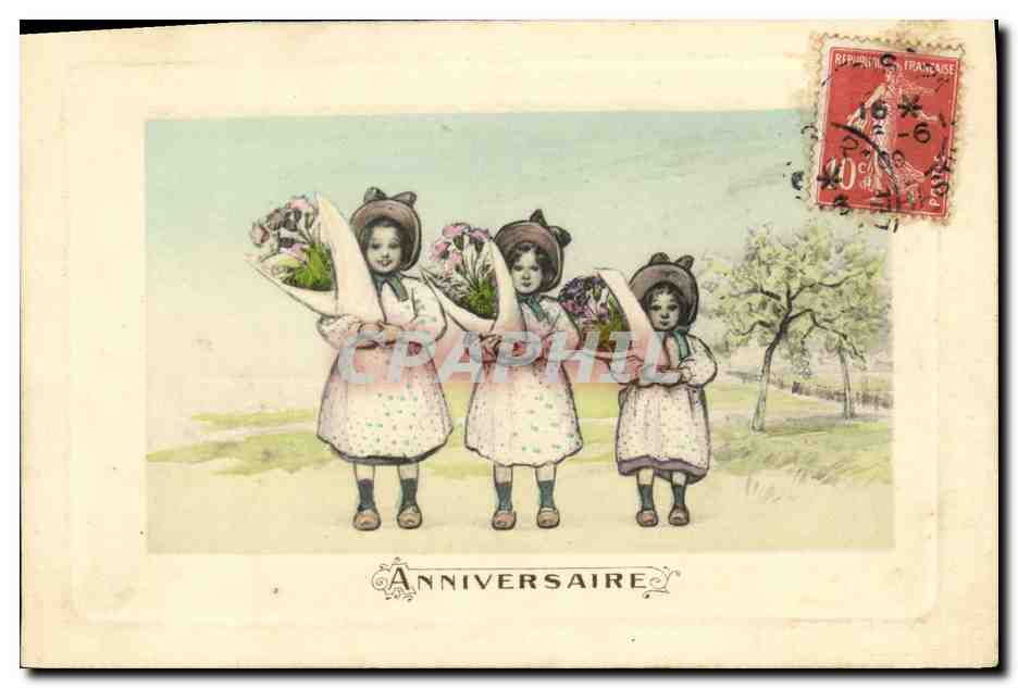 CPA Fantaisie Enfants Anniversaire
