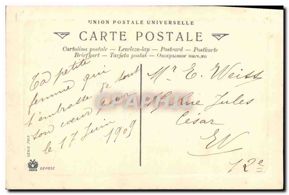 CPA Fantaisie Enfants Anniversaire — Rückseite