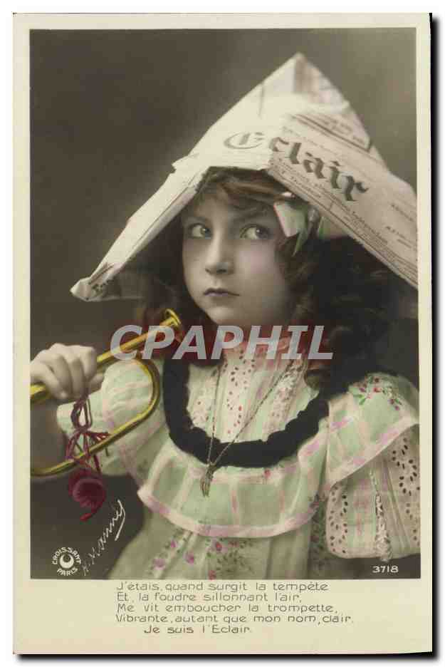 CPA Fantaisie Enfant Journal Le soir