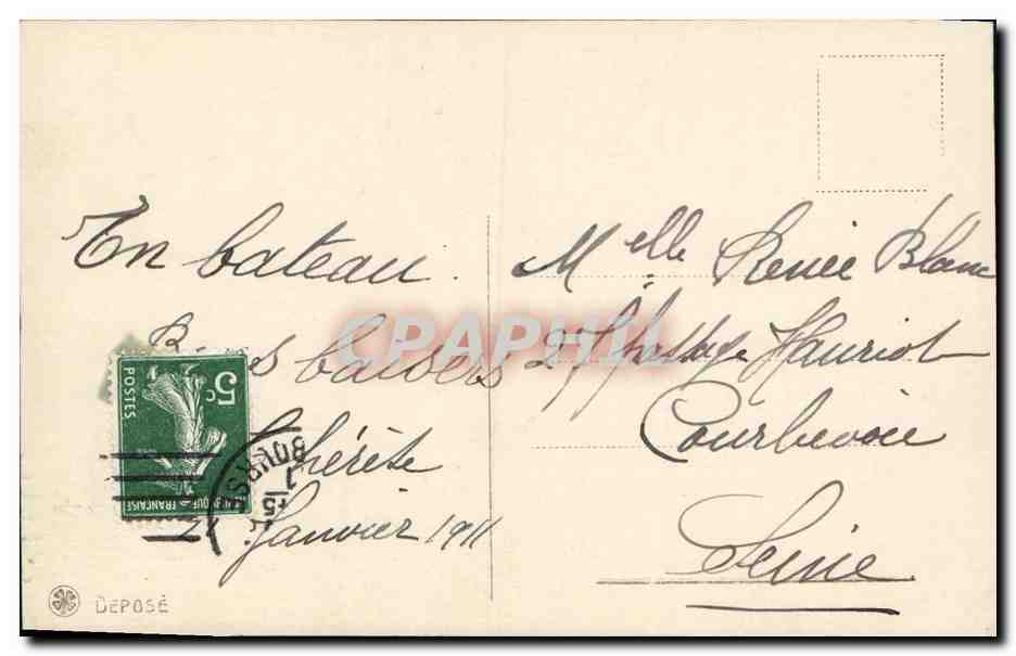 CPA Fantaisie Enfant Barque Salve — Rückseite