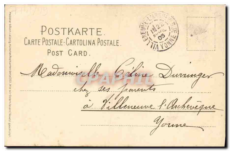 CPA Fantaisie Enfants Poussins Paques  — Rückseite