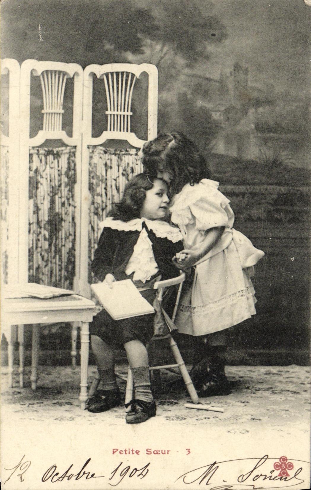 CPA Fantaisie Enfant Petite soeur