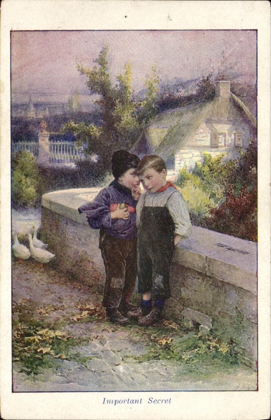 CPA Fantaisie Enfants Important secret 