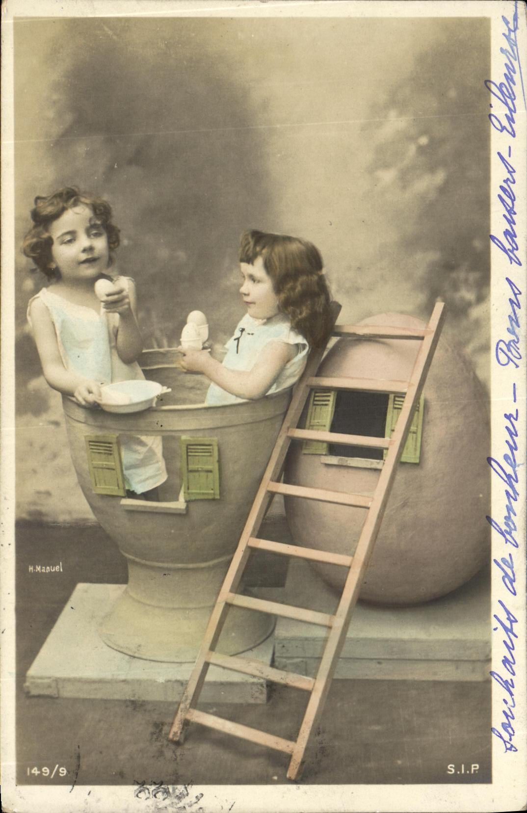 CPA Fantaisie Enfants Oeufs 