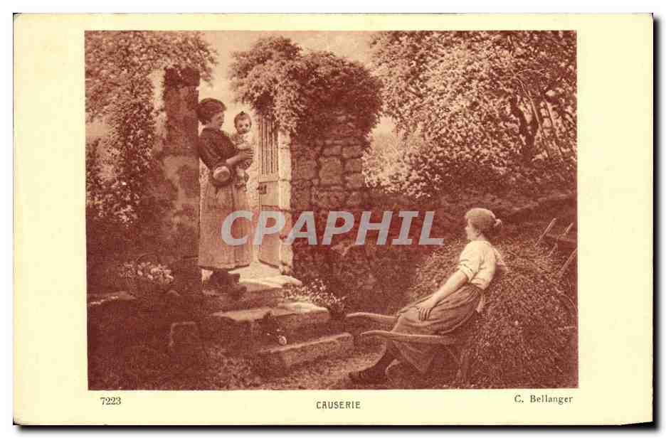 Causerie — scène de jardin — C. Bellanger, n° 7223