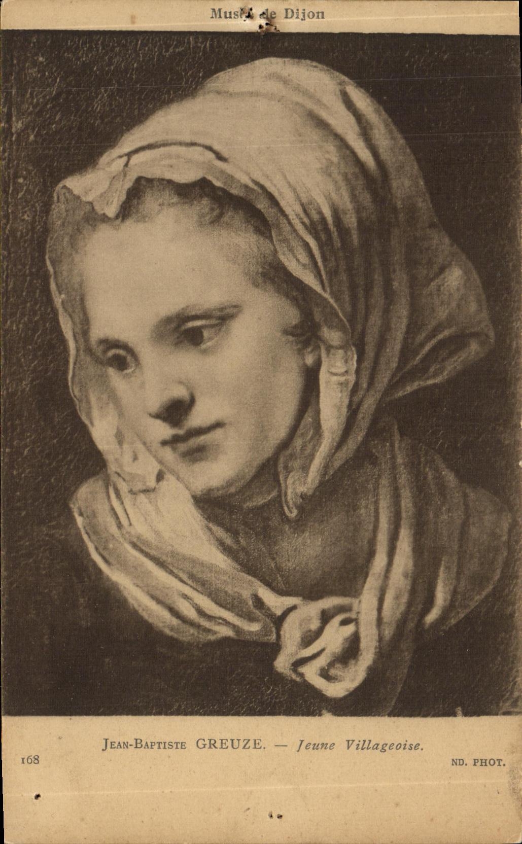 CPA Fantaisie Femme Jean Baptiste Greuze Jeune villageoise Musee de Dijon 