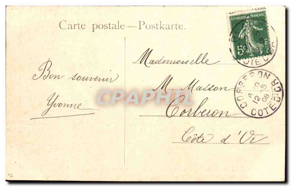 CPA Fantaisie Femme et Enfants Chien — Rückseite