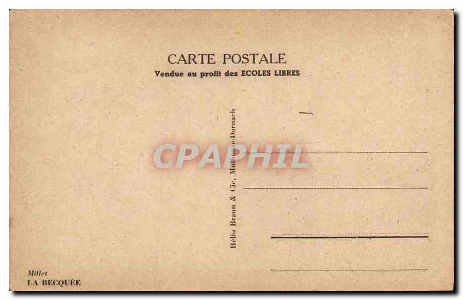 CPA Fantaisie Enfants Le becquee Millet  — Verso