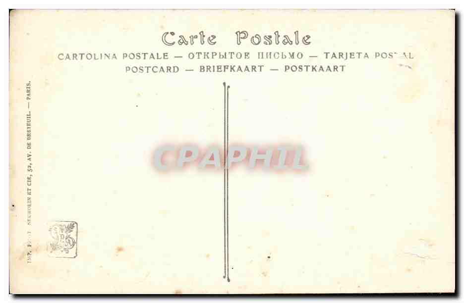 CPA Fantaisie Enfants Salons de Paris Mme Philippar Quinet Le petit concert Harpe  — Rückseite