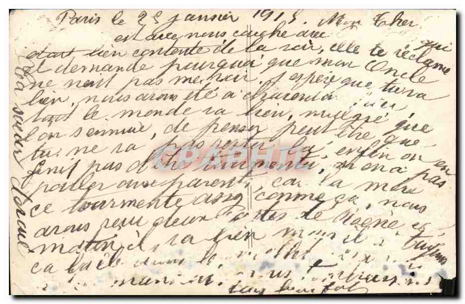 CPA Fantaisie Enfant Militaria Cheval — Rückseite